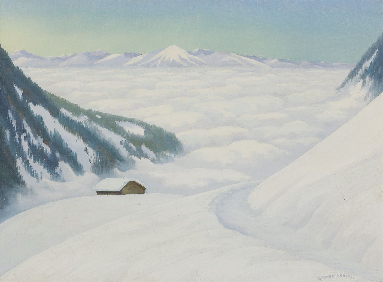 Smorenberg D.  | Dirk Smorenberg, Landschap bij het meer van Genève, olieverf op doek 45,2 x 60,7 cm, gesigneerd rechtsonder en te dateren tussen 1910-1920