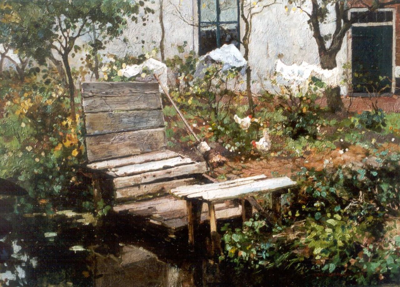 Vreedenburgh C.  | Cornelis Vreedenburgh, Het schuurstoepje, olieverf op paneel 32,8 x 45,7 cm, gesigneerd rechtsonder en gedateerd 1904