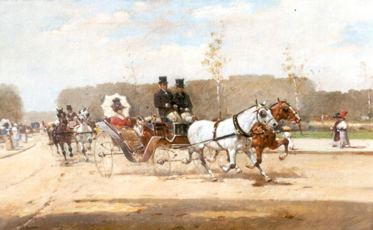 Baumgartner-Stoiloff C.A. | Constantin 'Adolf' Baumgartner-Stoiloff, Zonnige dag in het Bois de Boulogne, olieverf op doek 36,8 x 58,1 cm, gesigneerd linksonder (Ed. Baum) Baumgartner-Stoiloff C.A. | Constantin 'Adolf' Baumgartner-Stoiloff, Zonnige dag in het Bois de Boulogne, olieverf op doek 36,8 x 58,1 cm, gesigneerd linksonder (Ed. Baum)