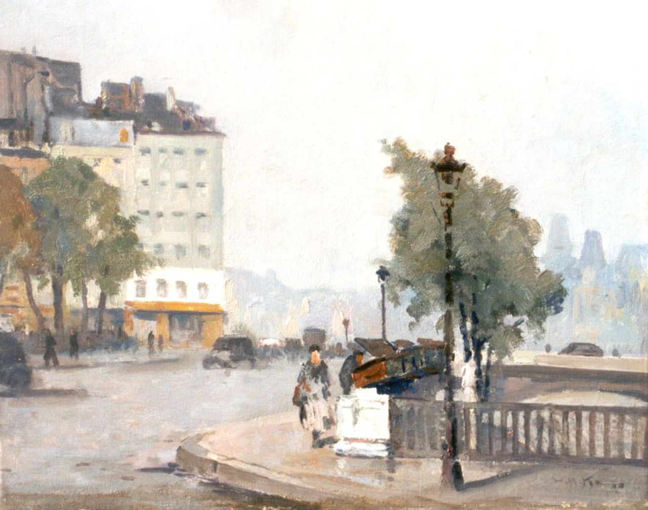 Knip W.A. | 'Willem' Alexander Knip, Hôtel Nôtre Dame, Parijs, olieverf op doek 34,4 x 42,5 cm, gesigneerd rechtsonder en verso op spieraam Knip W.A. | 'Willem' Alexander Knip, Hôtel Nôtre Dame, Parijs, olieverf op doek 34,4 x 42,5 cm, gesigneerd rechtsonder en verso op spieraam