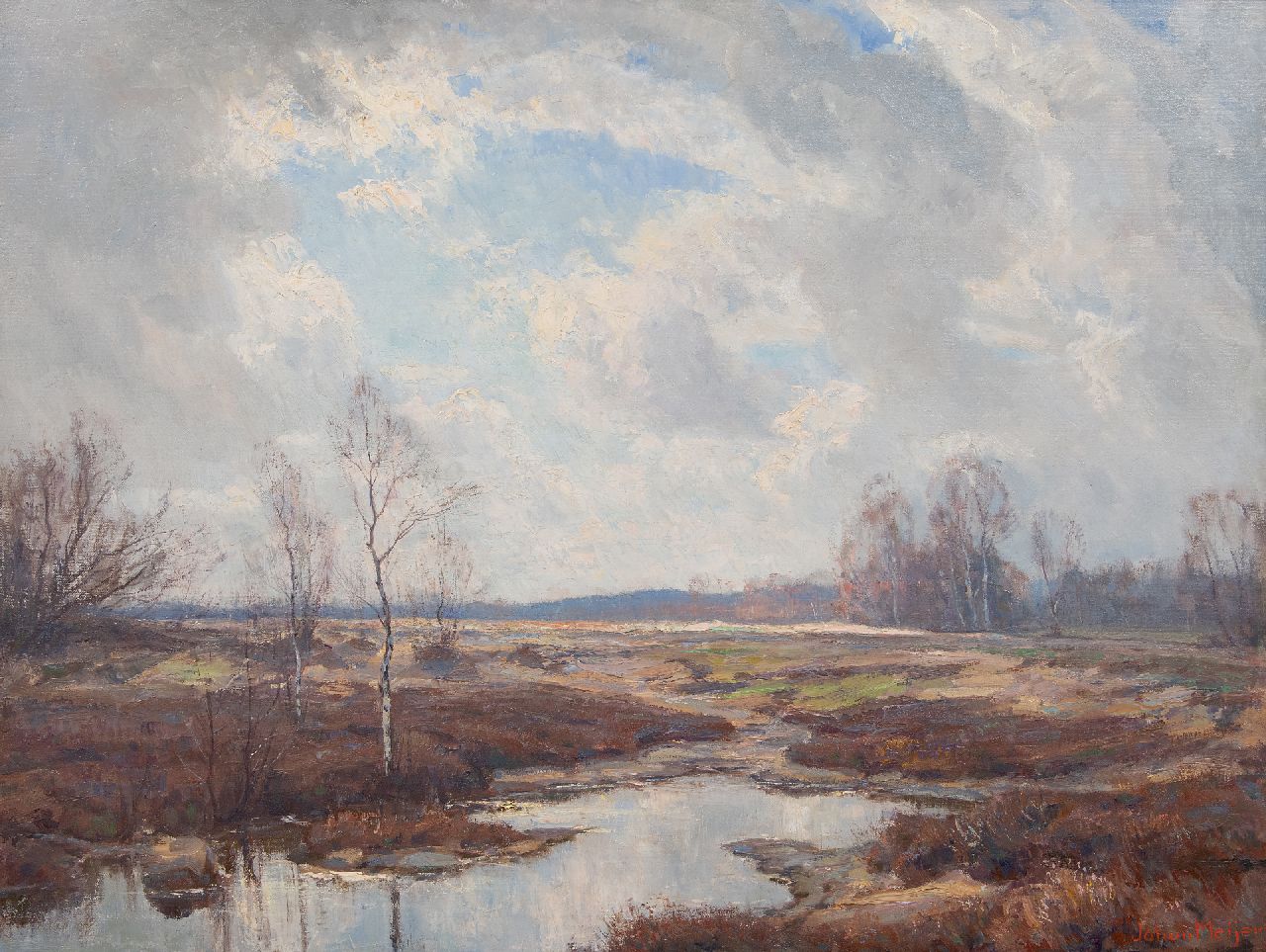 Meijer J. | Johannes 'Johan' Meijer | Schilderijen te koop aangeboden | Heideplas, olieverf op doek 61,1 x 81,4 cm, gesigneerd rechtsonder en verso Meijer J. | Johannes 'Johan' Meijer | Schilderijen te koop aangeboden | Heideplas, olieverf op doek 61,1 x 81,4 cm, gesigneerd rechtsonder en verso
