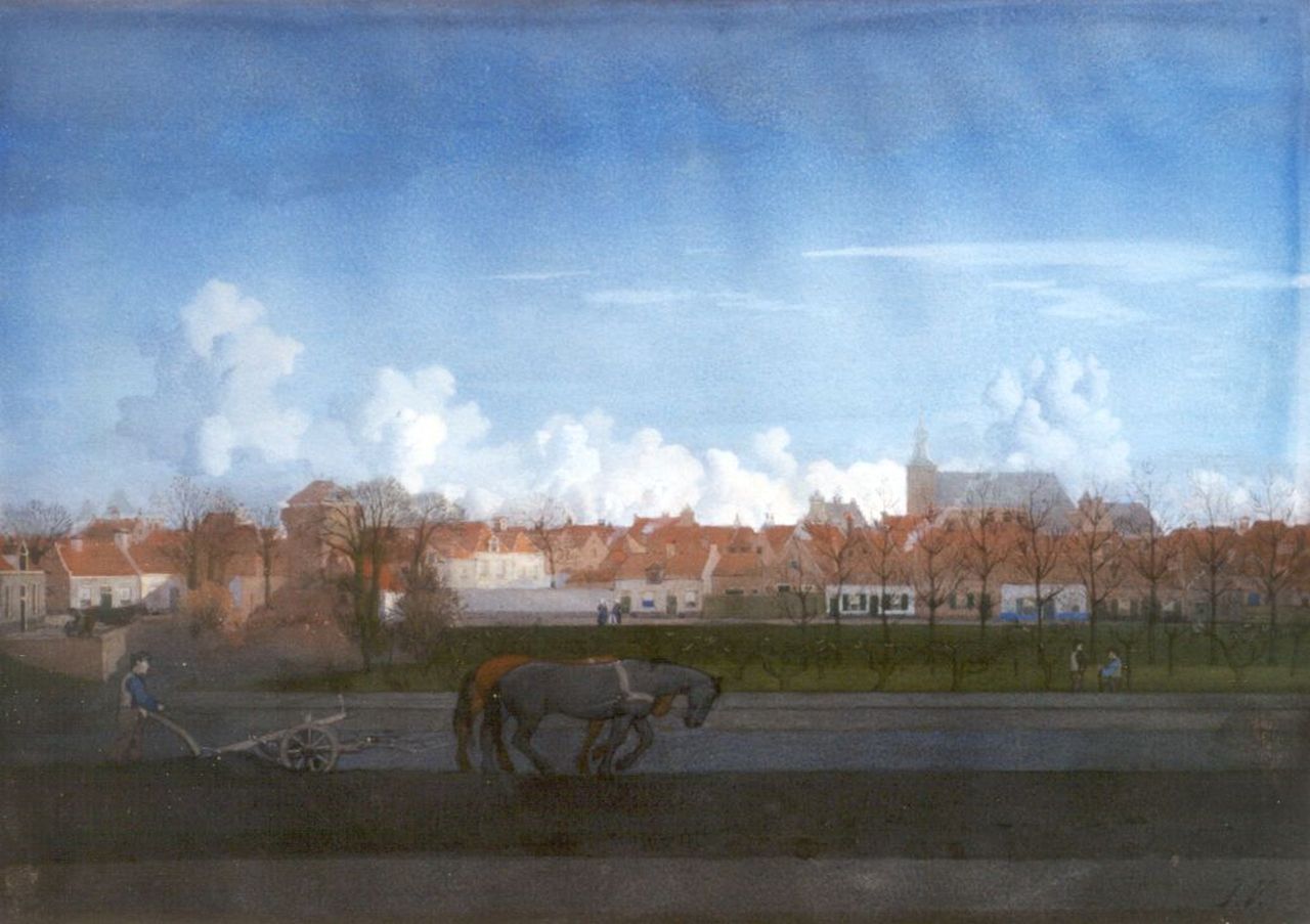 Voerman sr. J. | Jan Voerman sr., Ploeger bij Hattem, aquarel op papier 45,3 x 64,0 cm, gesigneerd rechtsonder met initialen en te dateren ca. 1892-1902 Voerman sr. J. | Jan Voerman sr., Ploeger bij Hattem, aquarel op papier 45,3 x 64,0 cm, gesigneerd rechtsonder met initialen en te dateren ca. 1892-1902