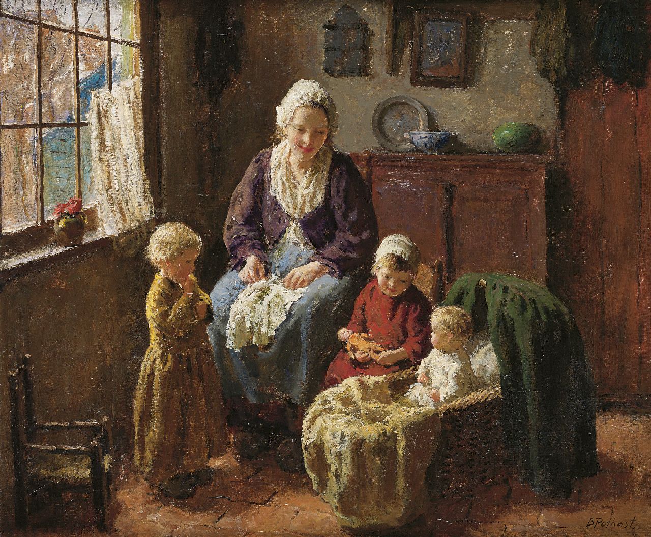 Pothast B.J.C.  | 'Bernard' Jean Corneille Pothast, De gelukkige familie, olieverf op doek 50,0 x 60,3 cm, gesigneerd rechtsonder