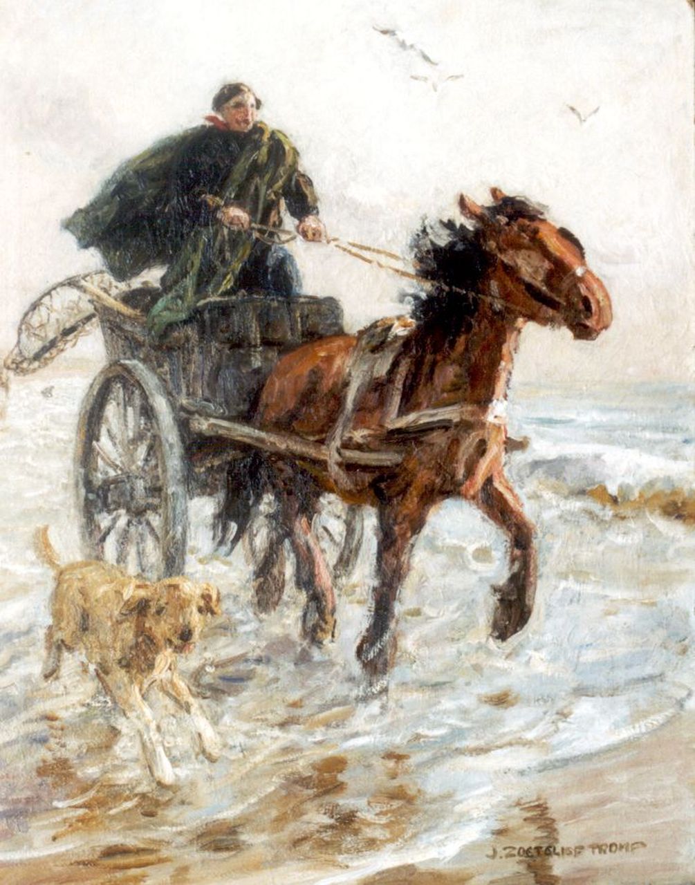 Zoetelief Tromp J.  | Johannes 'Jan' Zoetelief Tromp, Schelpenvisser, olieverf op doek 60,5 x 50,4 cm, gesigneerd rechtsonder