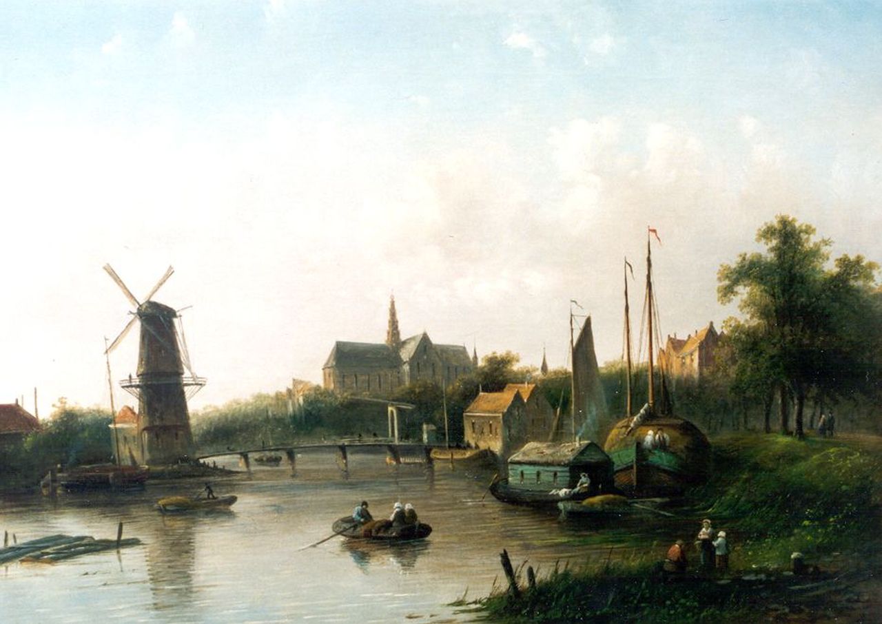 Spohler J.J.C. | Jacob Jan Coenraad Spohler, Gezicht op Haarlem, olieverf op doek 40,0 x 56,0 cm, gesigneerd linksonder Spohler J.J.C. | Jacob Jan Coenraad Spohler, Gezicht op Haarlem, olieverf op doek 40,0 x 56,0 cm, gesigneerd linksonder
