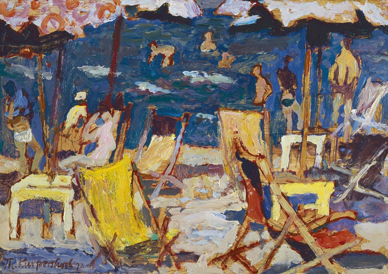 Kurpershoek T.L.  | Theodorus Lambertus 'Theo' Kurpershoek, Strandgezicht, Ravenna, olieverf op paneel 13,0 x 18,5 cm, gesigneerd linksonder en gedateerd '72