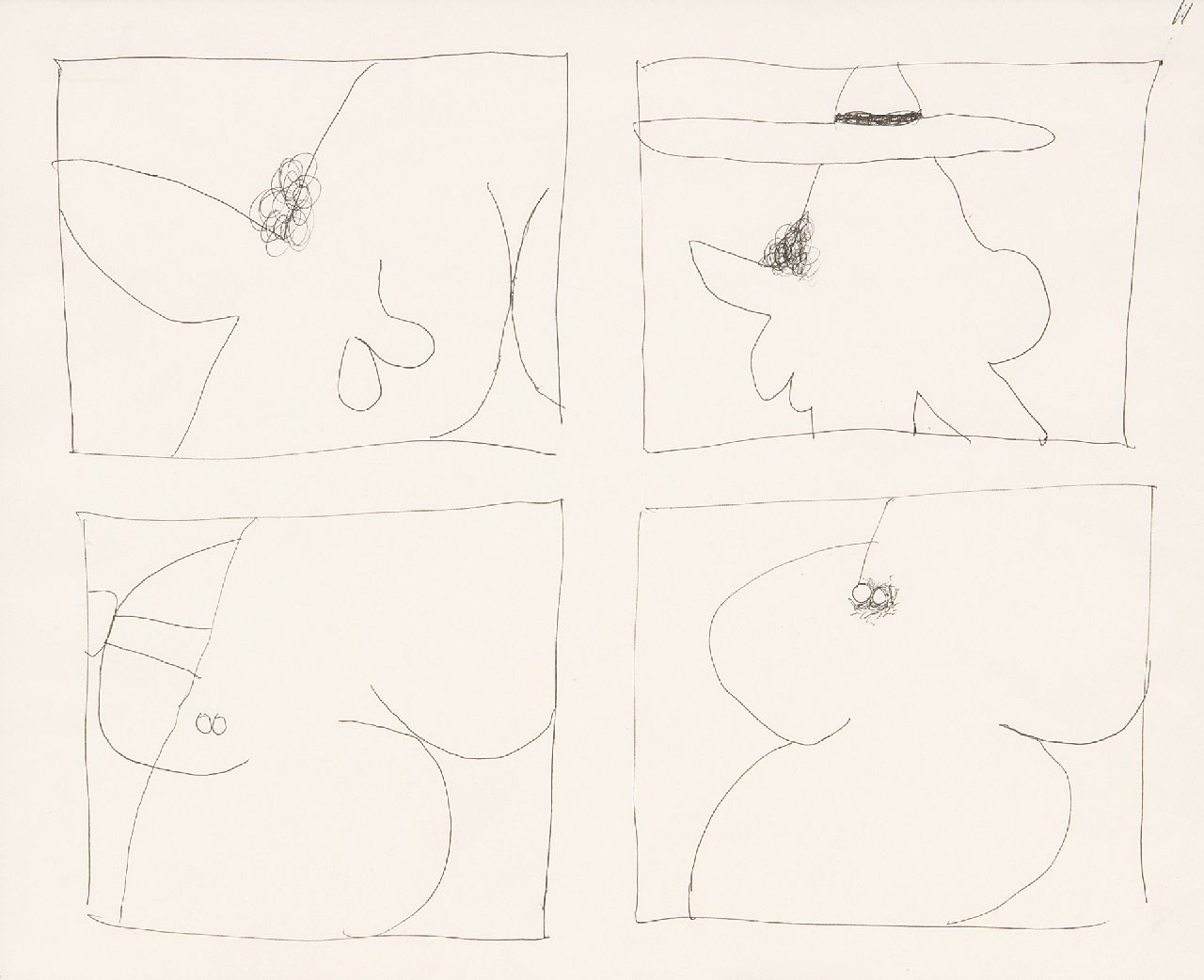 Roëde J. | Jan Roëde | Aquarellen en tekeningen te koop aangeboden | Erotische schetsen, pen op papier 20,7 x 25,9 cm Roëde J. | Jan Roëde | Aquarellen en tekeningen te koop aangeboden | Erotische schetsen, pen op papier 20,7 x 25,9 cm