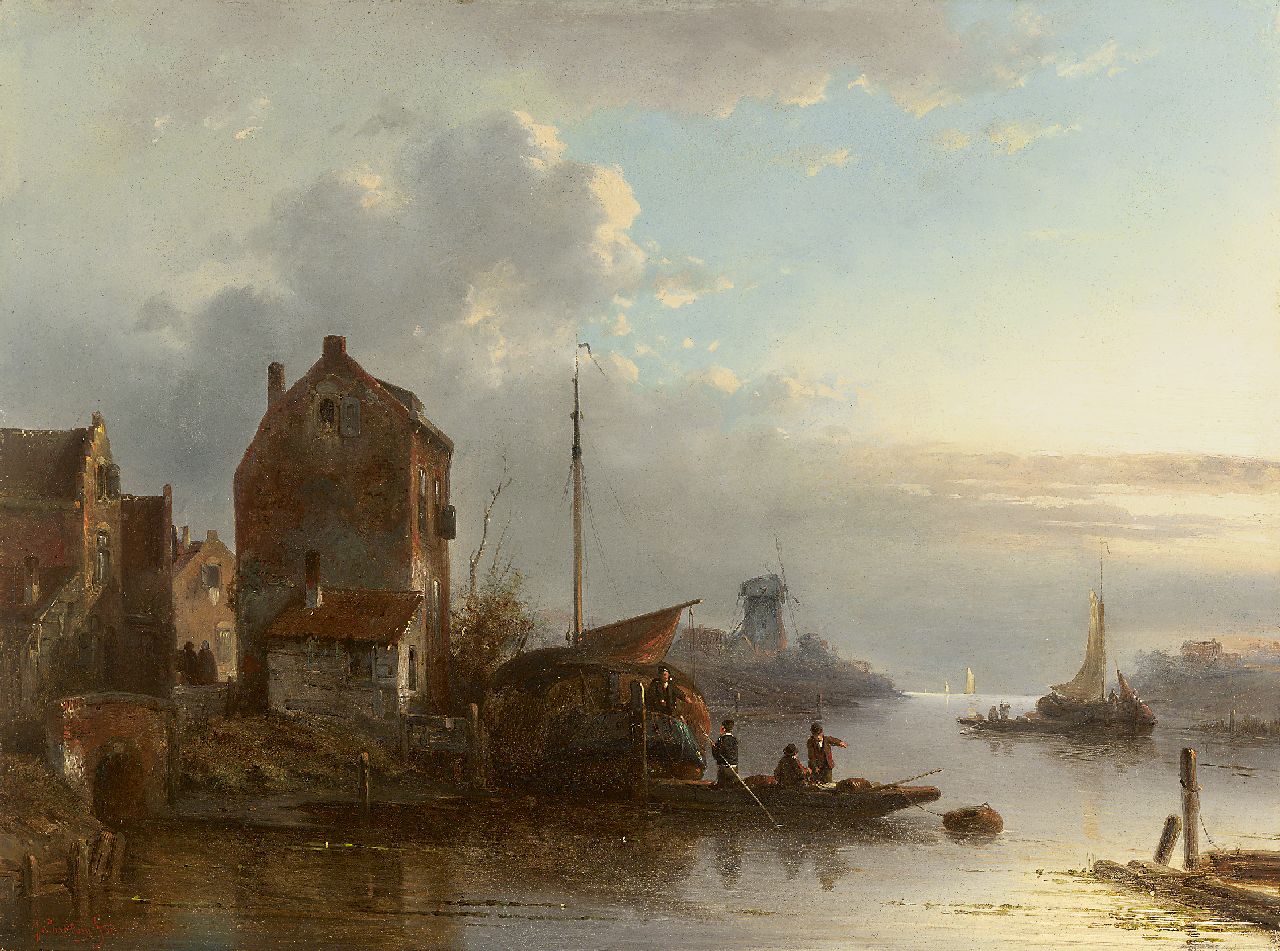 Carabain J.F.J.  | 'Jacques' François Joseph Carabain, Waltoren met hooischuit, olieverf op paneel 40,4 x 54,3 cm, gesigneerd linksonder en gedateerd '58