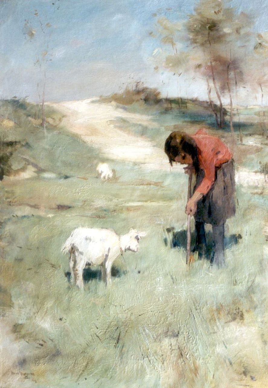Meegeren H.A. van | Henricus Antonius 'Han' van Meegeren, Het nieuwsgierige geitje, olieverf op doek 70,3 x 49,8 cm, gesigneerd linksonder en gedateerd '16
