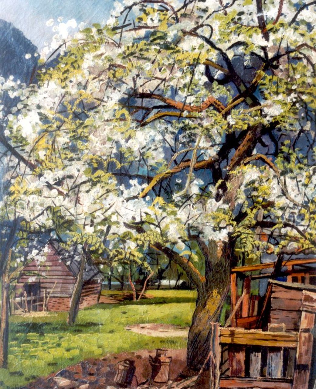 Bieling H.F. | Hermann Friederich 'Herman' Bieling, Bloesemboom, olieverf op doek 54,9 x 46,5 cm, gesigneerd linksonder en gedateerd '50 Bieling H.F. | Hermann Friederich 'Herman' Bieling, Bloesemboom, olieverf op doek 54,9 x 46,5 cm, gesigneerd linksonder en gedateerd '50