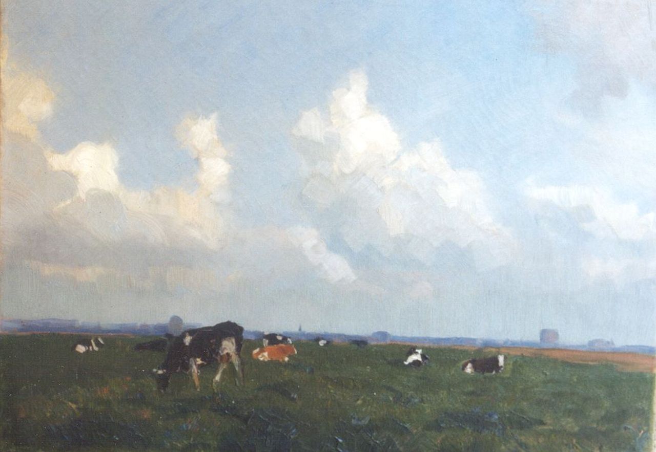 Nifterik G. van | Gustaaf van Nifterik, Koeien in een weidelandschap, olieverf op doek 33,2 x 46,5 cm, gesigneerd rechtsonder Nifterik G. van | Gustaaf van Nifterik, Koeien in een weidelandschap, olieverf op doek 33,2 x 46,5 cm, gesigneerd rechtsonder