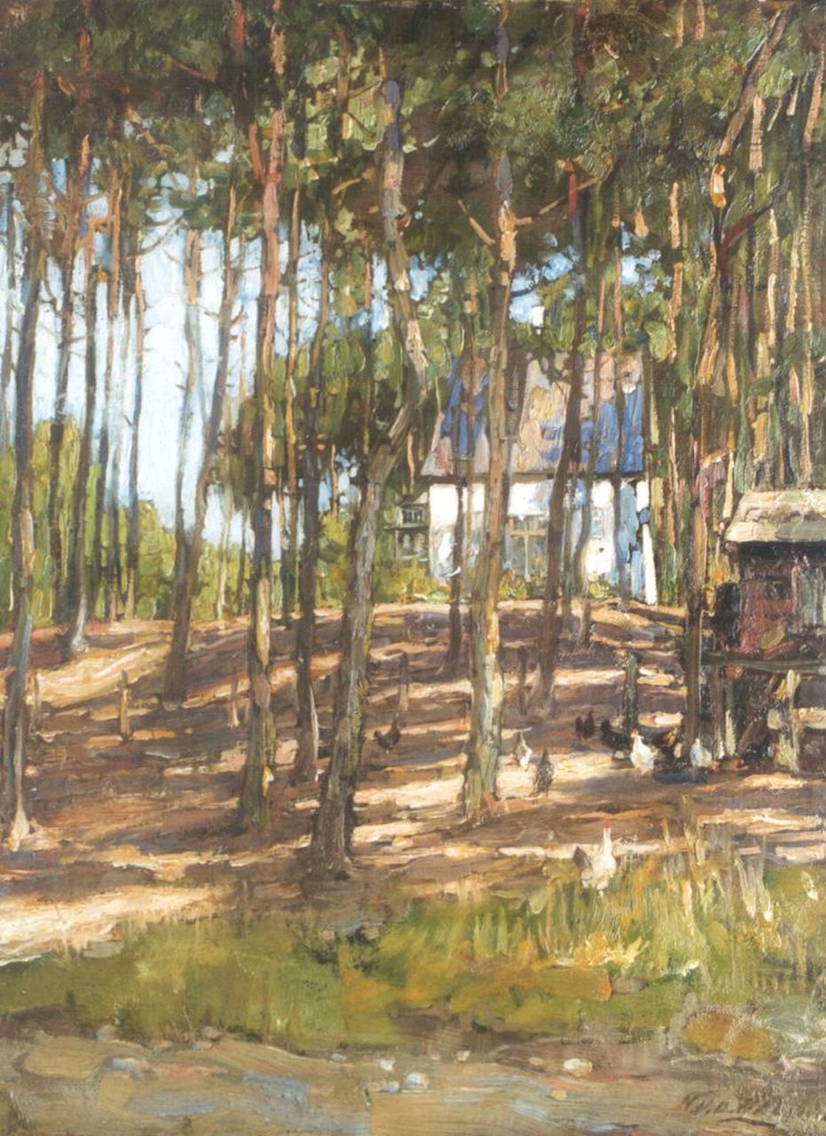 Waay N. van der | Nicolaas van der Waay, Boshuis, olieverf op doek 53,2 x 40,0 cm, gesigneerd rechtsonder