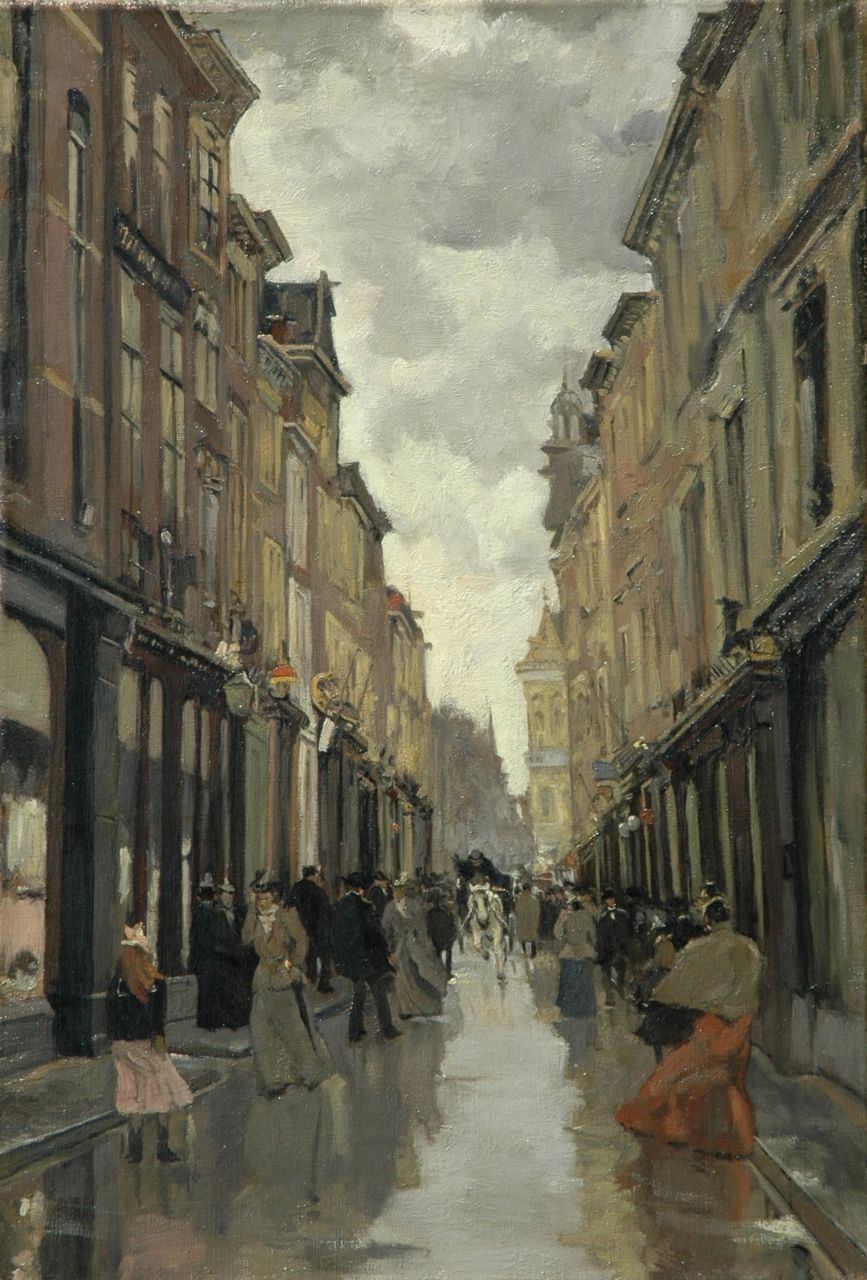 Grijseels L. | Leo Grijseels, Spuistraat, Den Haag, olieverf op doek 62,8 x 42,8 cm Grijseels L. | Leo Grijseels, Spuistraat, Den Haag, olieverf op doek 62,8 x 42,8 cm