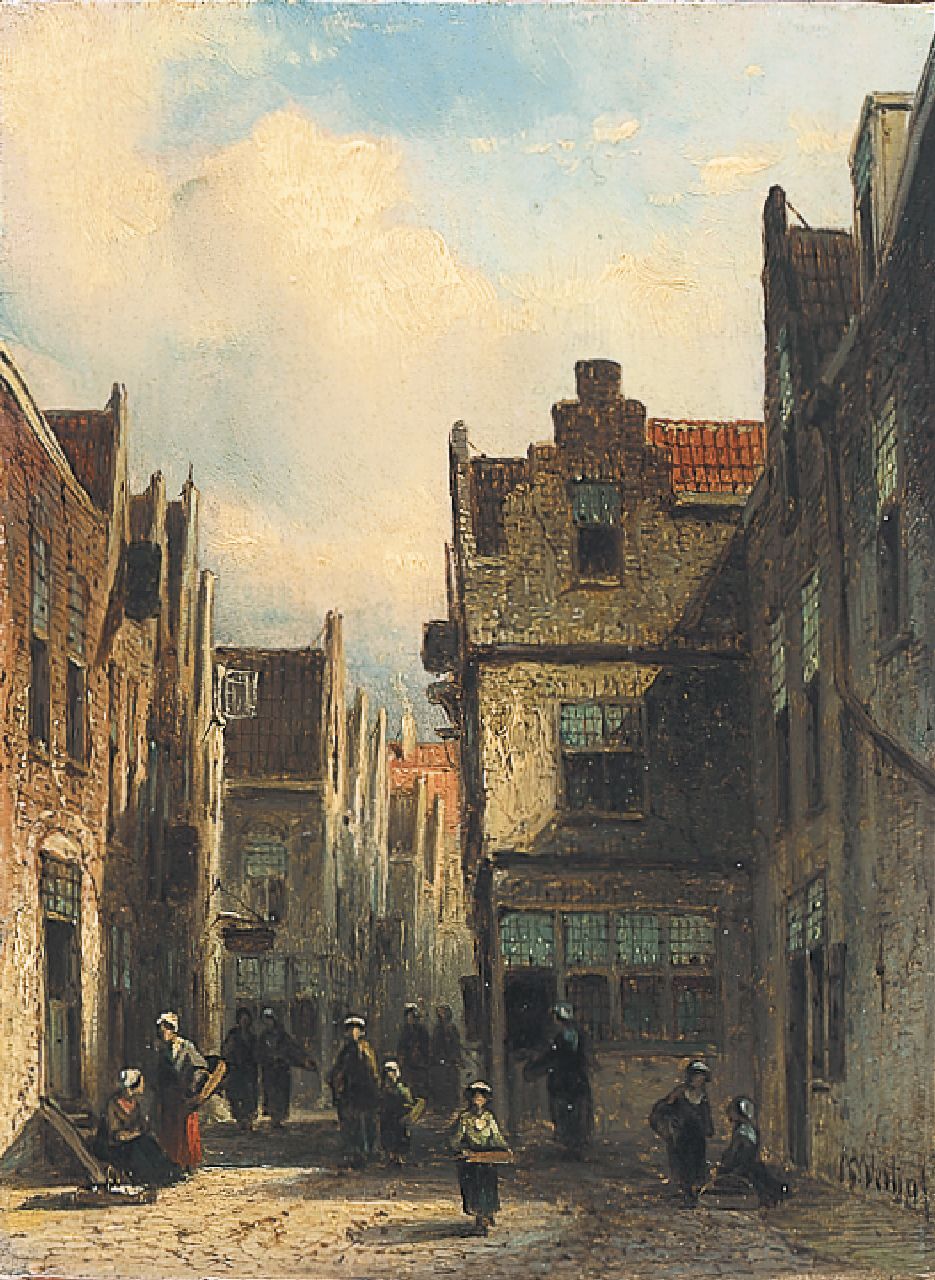 Vertin P.G. | Petrus Gerardus Vertin, Drukbevolkt Oud-Hollands pleintje, olieverf op paneel 17,7 x 13,3 cm, gesigneerd rechtsonder Vertin P.G. | Petrus Gerardus Vertin, Drukbevolkt Oud-Hollands pleintje, olieverf op paneel 17,7 x 13,3 cm, gesigneerd rechtsonder