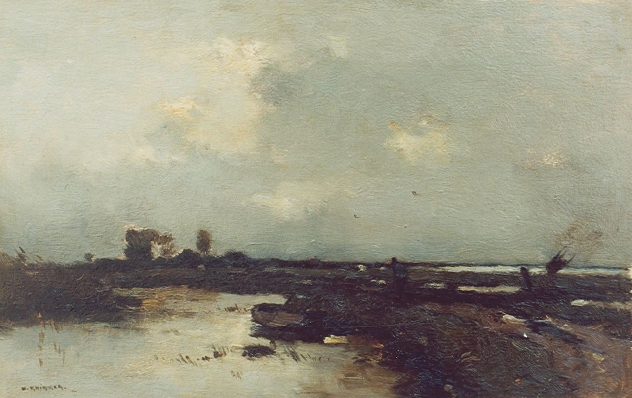 Knikker A. | Aris Knikker, De Nieuwkoopse plassen, olieverf op paneel 24,2 x 37,0 cm, gesigneerd linksonder Knikker A. | Aris Knikker, De Nieuwkoopse plassen, olieverf op paneel 24,2 x 37,0 cm, gesigneerd linksonder