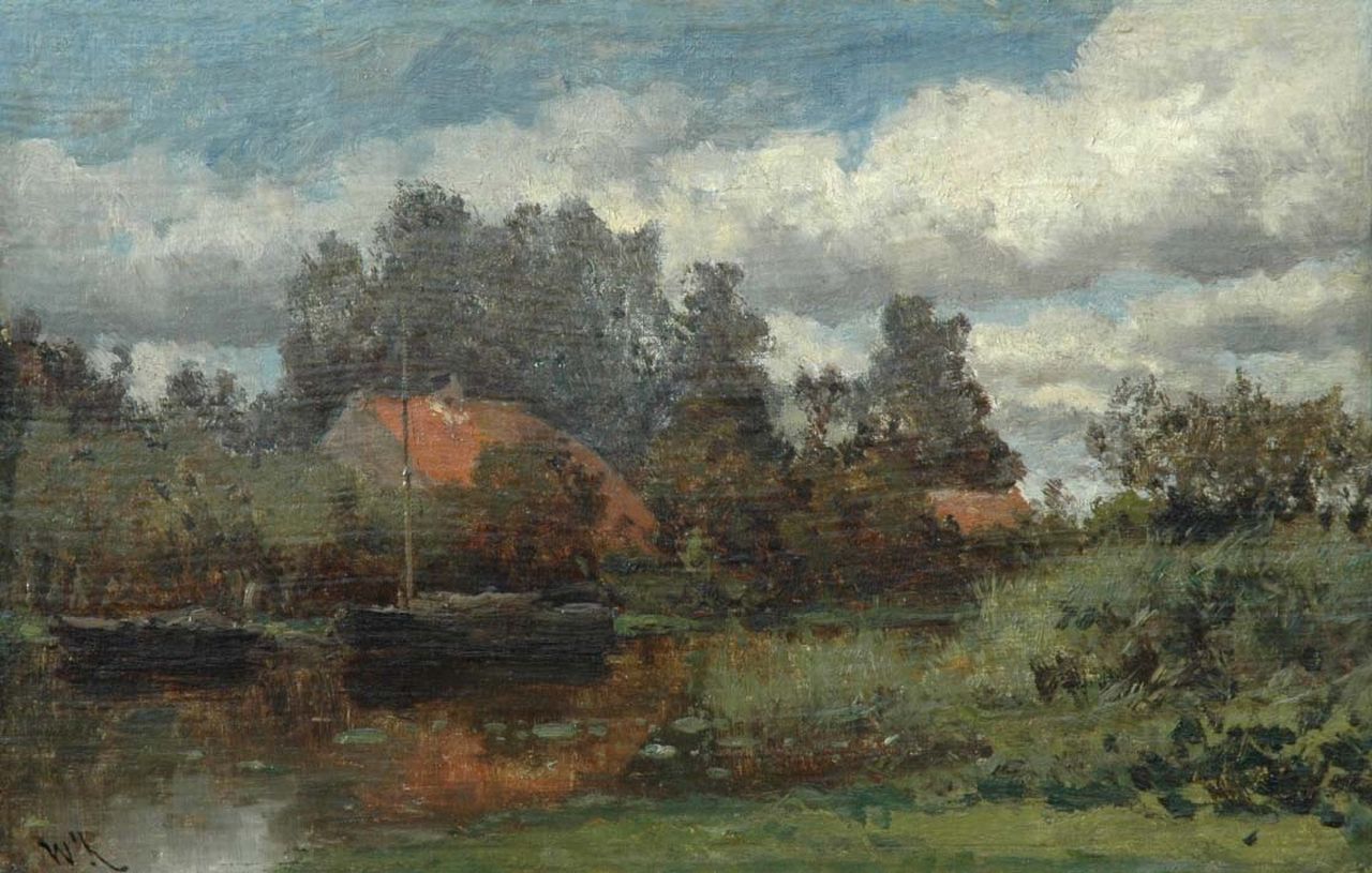 Roelofs W. | Willem Roelofs, Polderlandschap tussen Abcoude en Weesp, olieverf op doek op paneel 26,9 x 41,8 cm Roelofs W. | Willem Roelofs, Polderlandschap tussen Abcoude en Weesp, olieverf op doek op paneel 26,9 x 41,8 cm