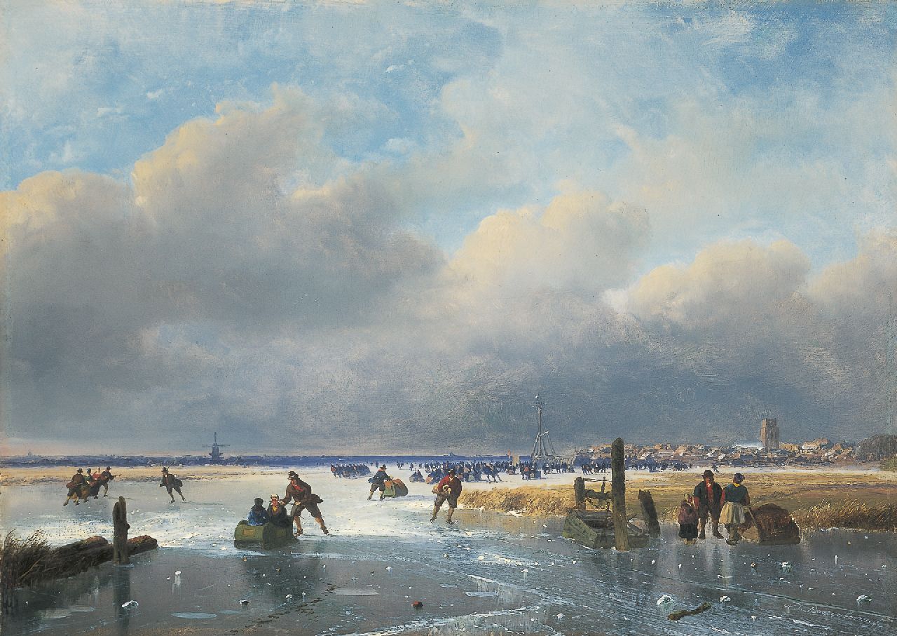 Roosenboom N.J.  | Nicolaas Johannes Roosenboom, IJsvertier bij Dordrecht, olieverf op paneel 35,1 x 49,6 cm, gesigneerd rechtsonder en jaren eind jaren '50 of jaren '60