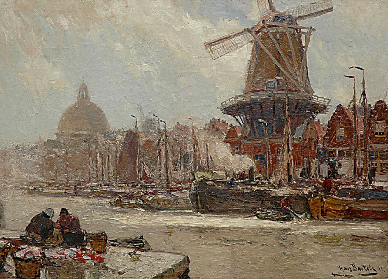 Bartels H. von | Hans von Bartels, Hollands havengezicht, olieverf op doek 69,8 x 100,3 cm, gesigneerd rechtsonder en gedateerd München '11