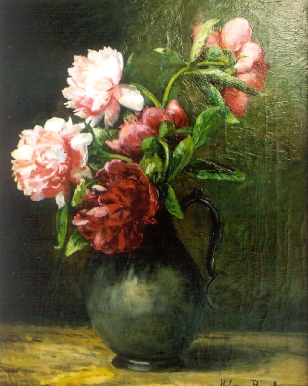 Borselen H.M. van | Helena Maria van Borselen, Bloemstilleven, olieverf op doek 40,0 x 60,0 cm, gesigneerd rechtsonder