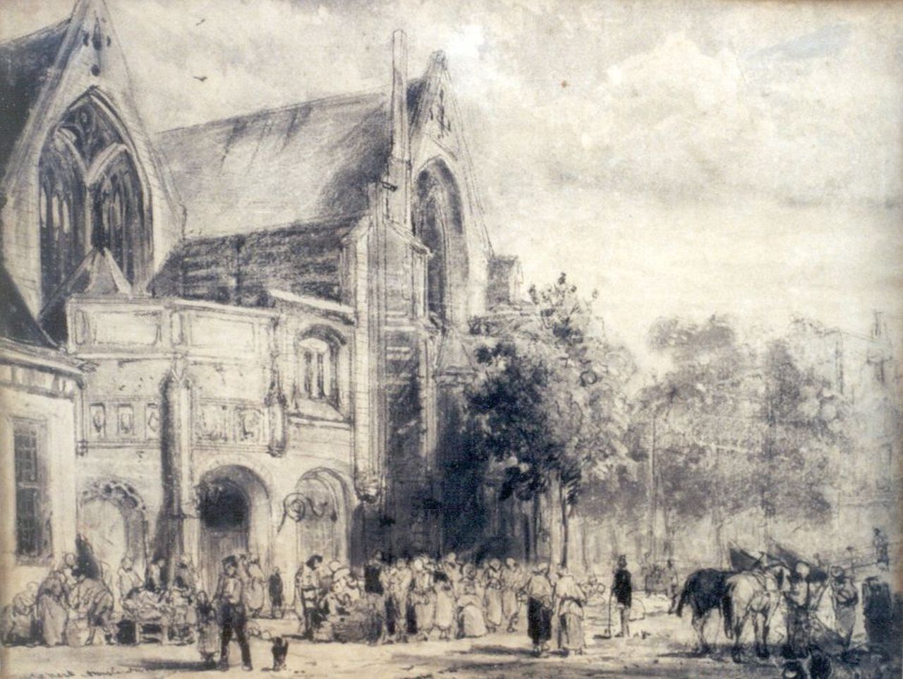 Springer C. | Cornelis Springer, Amsterdam, houtskool op papier 30,0 x 40,0 cm, gesigneerd rechtsonder Springer C. | Cornelis Springer, Amsterdam, houtskool op papier 30,0 x 40,0 cm, gesigneerd rechtsonder