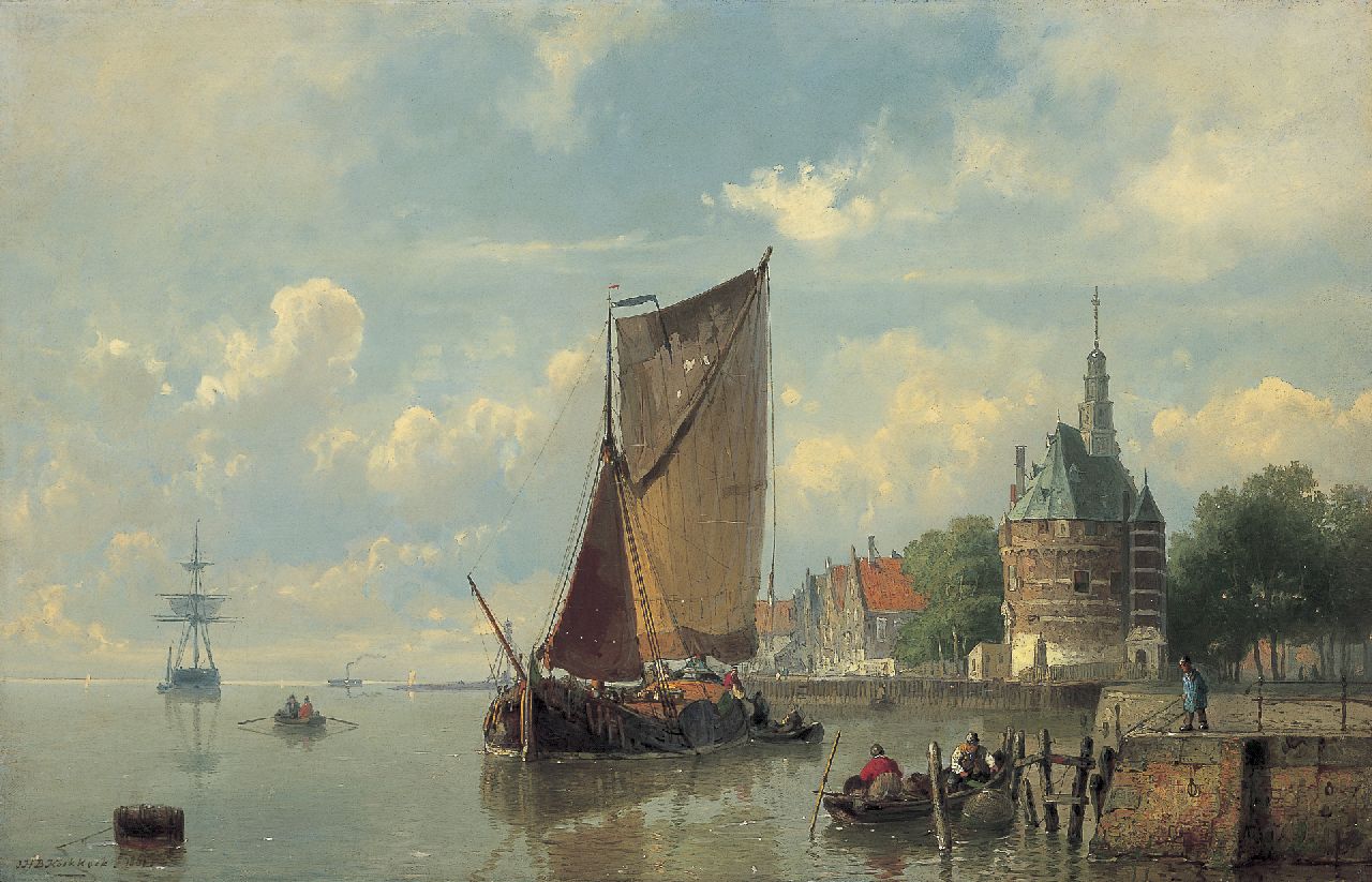 Koekkoek J.H.B.  | Johannes Hermanus Barend 'Jan H.B.' Koekkoek, Schepen voor de haven van Hoorn, olieverf op doek 38,5 x 59,2 cm, gesigneerd linksonder en gedateerd 1861