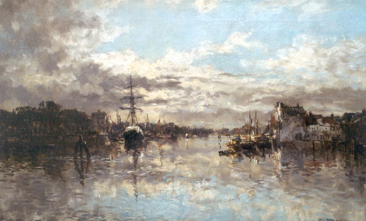 Mastenbroek J.H. van | Johan Hendrik van Mastenbroek, Rustig riviergezicht, olieverf op doek 43,5 x 71,5 cm, gesigneerd rechtsonder en gedateerd 1919 Mastenbroek J.H. van | Johan Hendrik van Mastenbroek, Rustig riviergezicht, olieverf op doek 43,5 x 71,5 cm, gesigneerd rechtsonder en gedateerd 1919