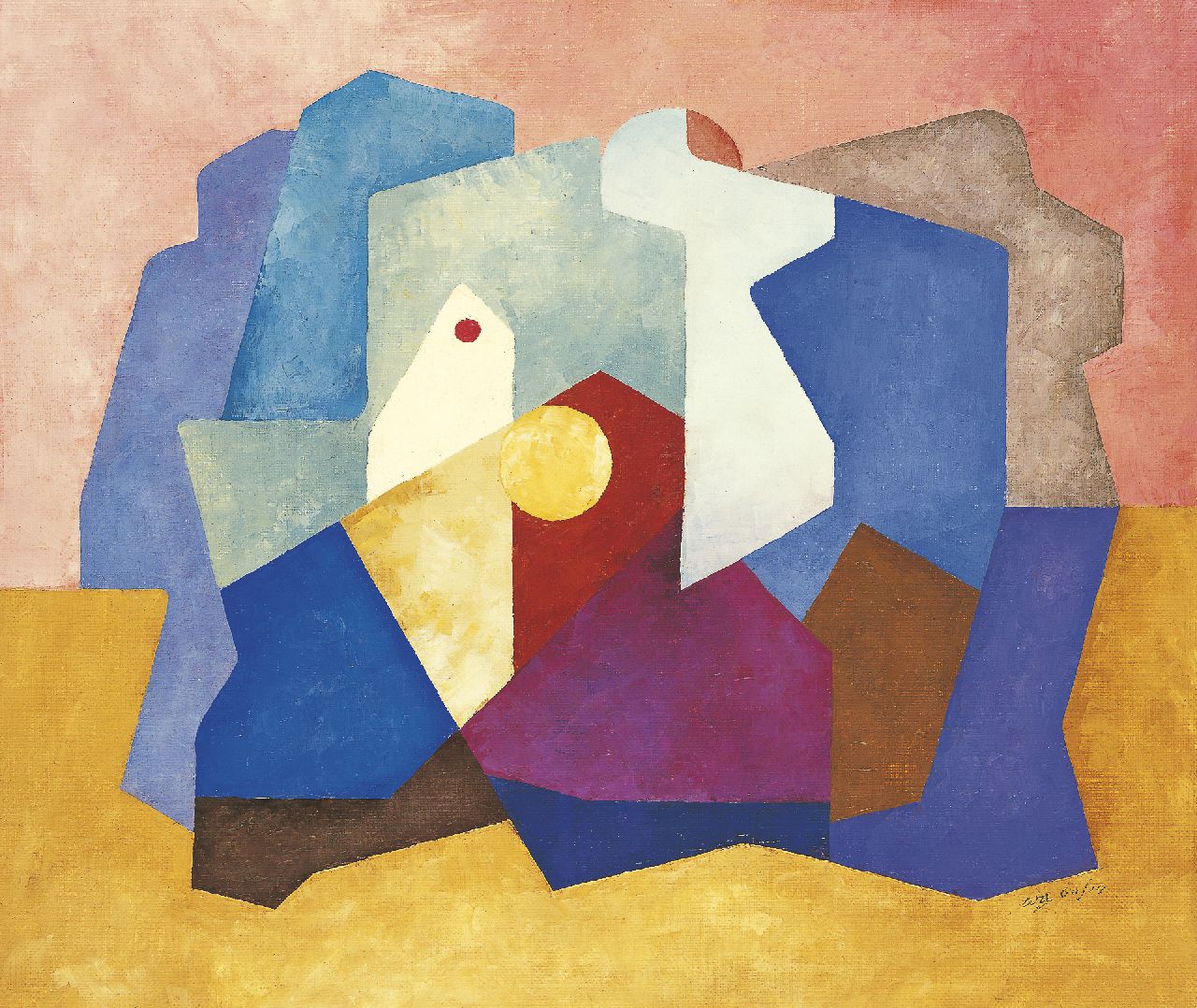 Alkema W.H. | 'Wobbe' Hendrik Alkema, Compositie no. 14, olieverf op board 55,0 x 64,7 cm, gesigneerd rechtsonder met initialen en gedateerd '60 Alkema W.H. | 'Wobbe' Hendrik Alkema, Compositie no. 14, olieverf op board 55,0 x 64,7 cm, gesigneerd rechtsonder met initialen en gedateerd '60