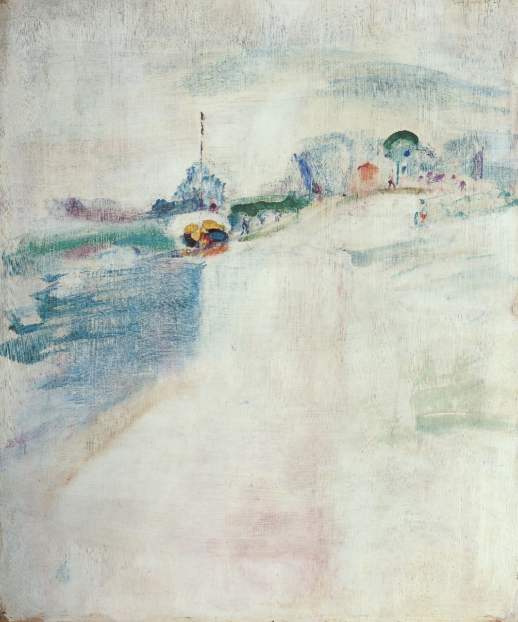 Hansen J.G.  | Jacob Gerard 'Job' Hansen, Landschap, benzinerel op triplex 60,6 x 50,3 cm, gesigneerd verso en gedateerd 12 juli 1934
