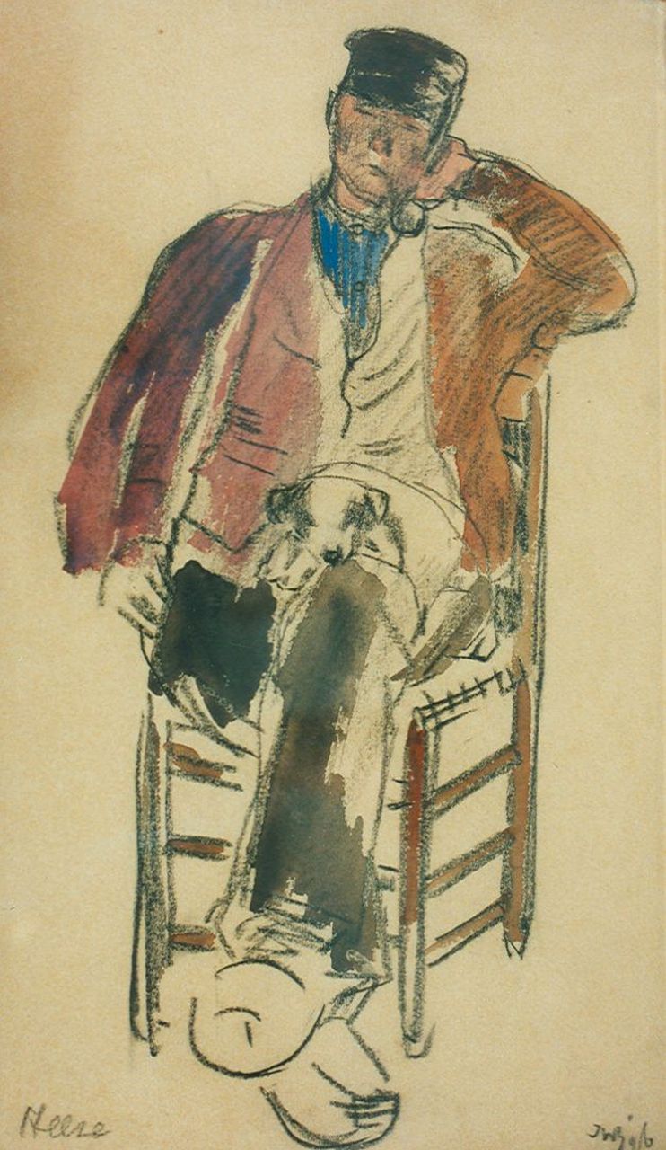 Sluiter J.W. | Jan Willem 'Willy' Sluiter, Schets van boer uit Heeze, 31,5 x 19,0 cm, gesigneerd linksonder en gedateerd '96 Sluiter J.W. | Jan Willem 'Willy' Sluiter, Schets van boer uit Heeze, 31,5 x 19,0 cm, gesigneerd linksonder en gedateerd '96