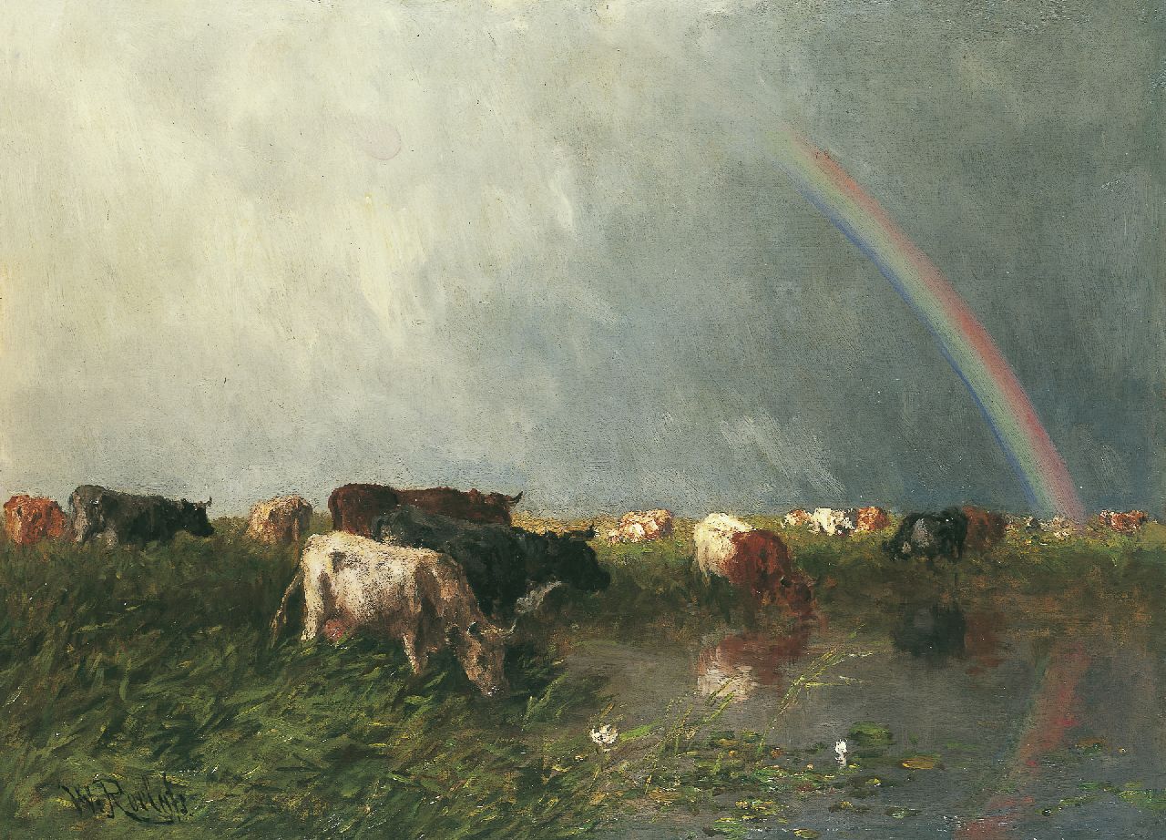 Roelofs W. | Willem Roelofs, De regenboog, olieverf op doek 69,0 x 94,2 cm, gesigneerd linksonder Roelofs W. | Willem Roelofs, De regenboog, olieverf op doek 69,0 x 94,2 cm, gesigneerd linksonder
