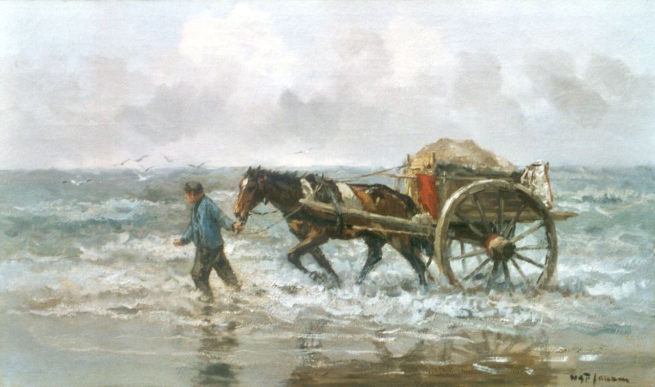 Jansen W.G.F. | 'Willem' George Frederik Jansen, Schelpenvisser op het strand, olieverf op doek 60,2 x 100,2 cm, gesigneerd rechtsonder Jansen W.G.F. | 'Willem' George Frederik Jansen, Schelpenvisser op het strand, olieverf op doek 60,2 x 100,2 cm, gesigneerd rechtsonder