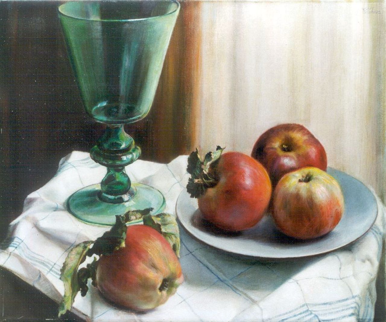 Schram W.J.B.A. | Wouter Jorinus Bernardus Antonius 'Wout' Schram, Stilleven met appels, olieverf op doek 50,5 x 60,3 cm, gesigneerd rechtsboven en te dateren na 1952 Schram W.J.B.A. | Wouter Jorinus Bernardus Antonius 'Wout' Schram, Stilleven met appels, olieverf op doek 50,5 x 60,3 cm, gesigneerd rechtsboven en te dateren na 1952