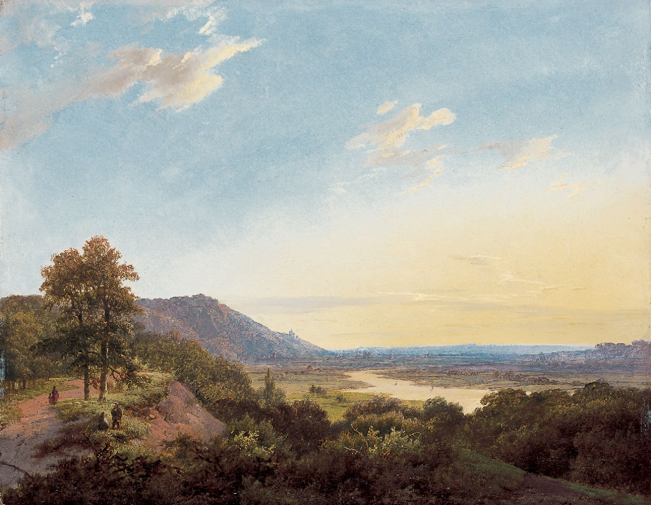 Koekkoek I M.A.  | Marinus Adrianus Koekkoek I, Riviervallei, olieverf op paneel 23,1 x 29,6 cm, gesigneerd rechtsonder en gedateerd 1850