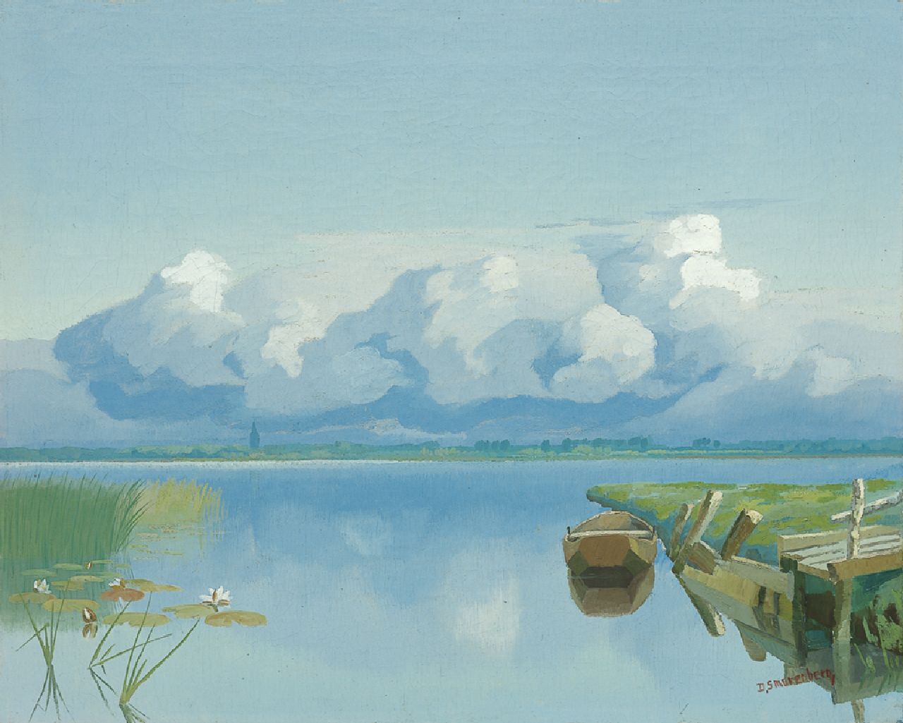 Smorenberg D. | Dirk Smorenberg, Zomers gezicht op de Loosdrechtse Plassen, olieverf op doek 40,2 x 50,0 cm, gesigneerd rechtsonder Smorenberg D. | Dirk Smorenberg, Zomers gezicht op de Loosdrechtse Plassen, olieverf op doek 40,2 x 50,0 cm, gesigneerd rechtsonder