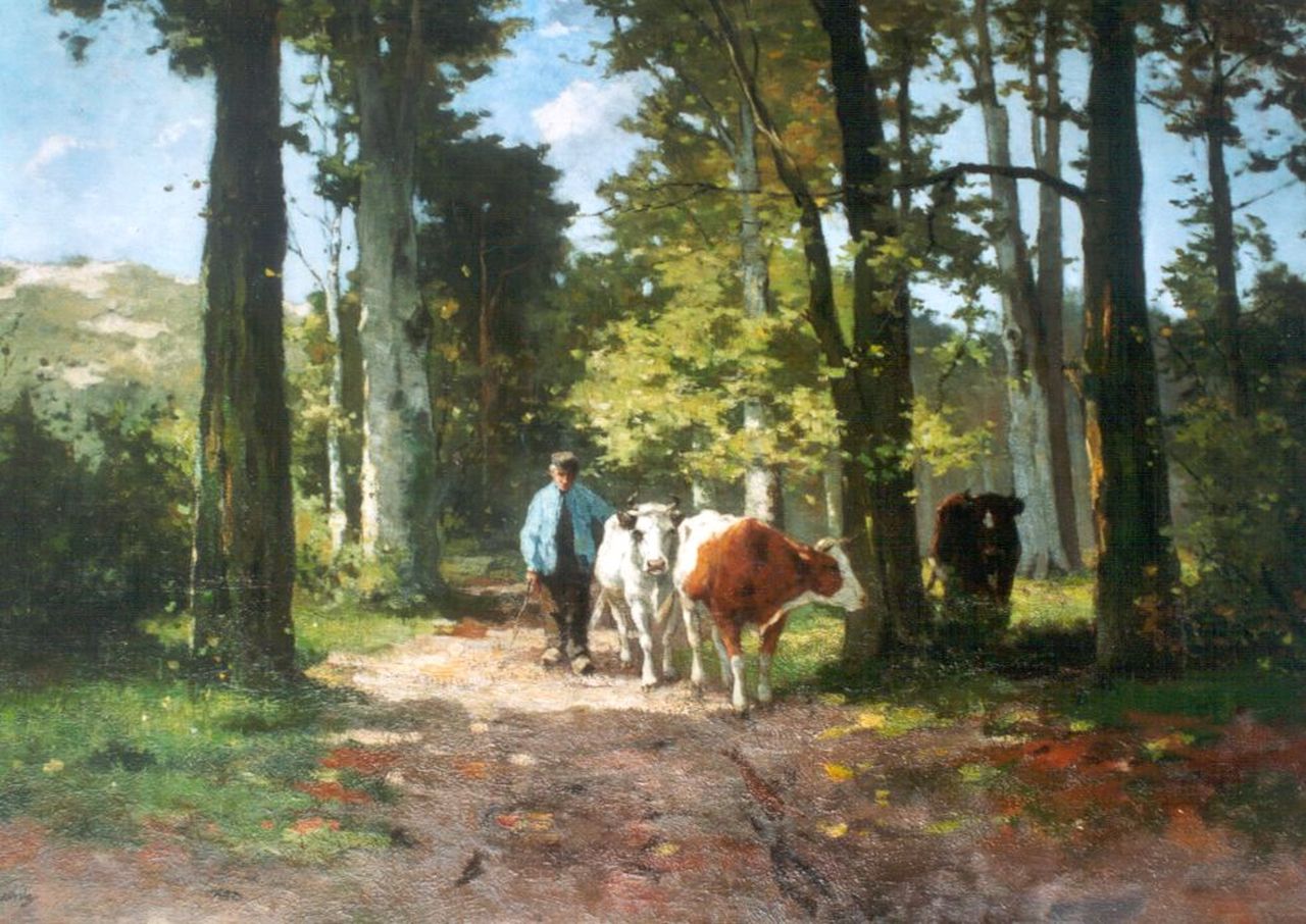 Scherrewitz J.F.C.  | Johan Frederik Cornelis Scherrewitz, Op weg naar de stal, olieverf op doek 70,4 x 100,3 cm, gesigneerd linksonder