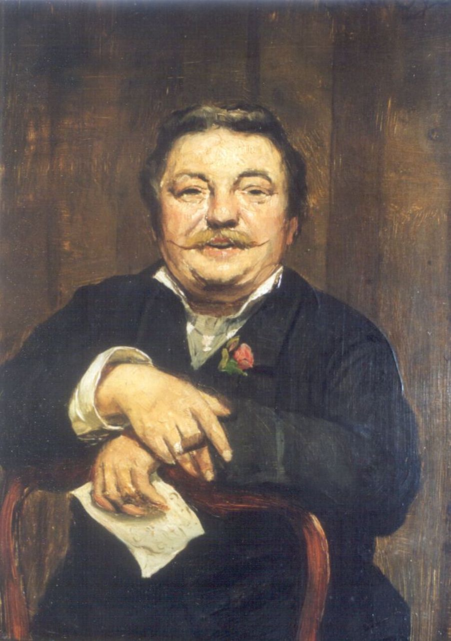 Oyens D. | David Oyens, De bon vivant, olieverf op paneel 23,9 x 17,6 cm, gesigneerd rechtsboven Oyens D. | David Oyens, De bon vivant, olieverf op paneel 23,9 x 17,6 cm, gesigneerd rechtsboven
