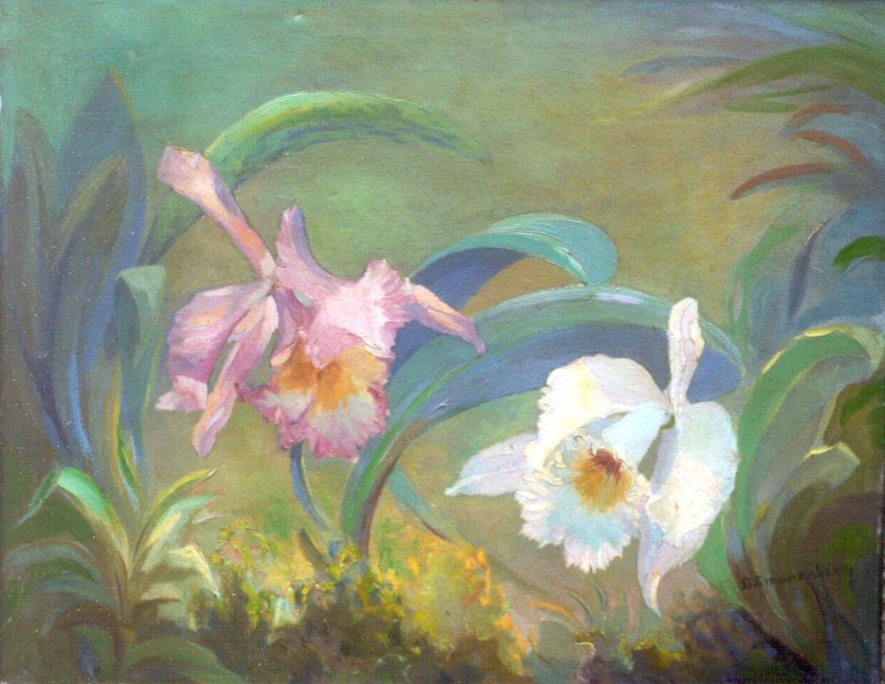 Smorenberg D. | Dirk Smorenberg, Orchideeën, olieverf op doek 40,2 x 49,6 cm, gesigneerd rechtsonder Smorenberg D. | Dirk Smorenberg, Orchideeën, olieverf op doek 40,2 x 49,6 cm, gesigneerd rechtsonder