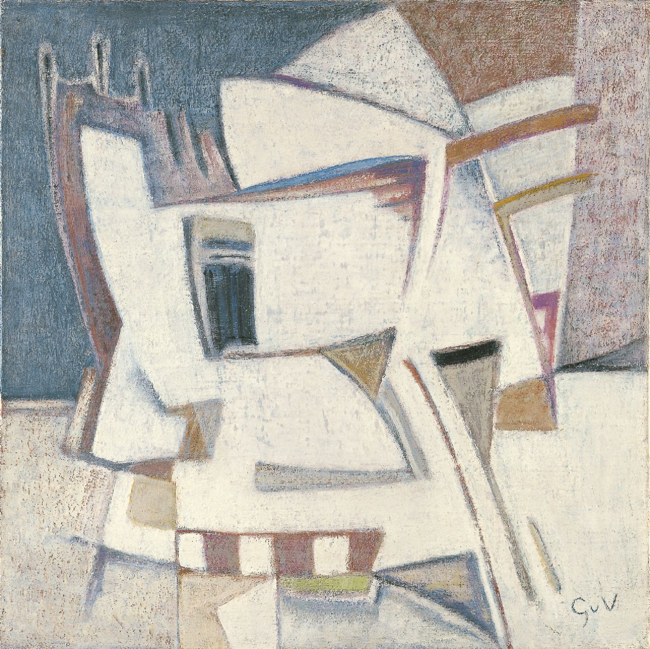Velde G. van | Gerardus 'Geer' van Velde, Compositie, olieverf op doek 50,1 x 50,1 cm, gesigneerd rechtsonder met initialen en verso voluit en te dateren ca. 1971 Velde G. van | Gerardus 'Geer' van Velde, Compositie, olieverf op doek 50,1 x 50,1 cm, gesigneerd rechtsonder met initialen en verso voluit en te dateren ca. 1971