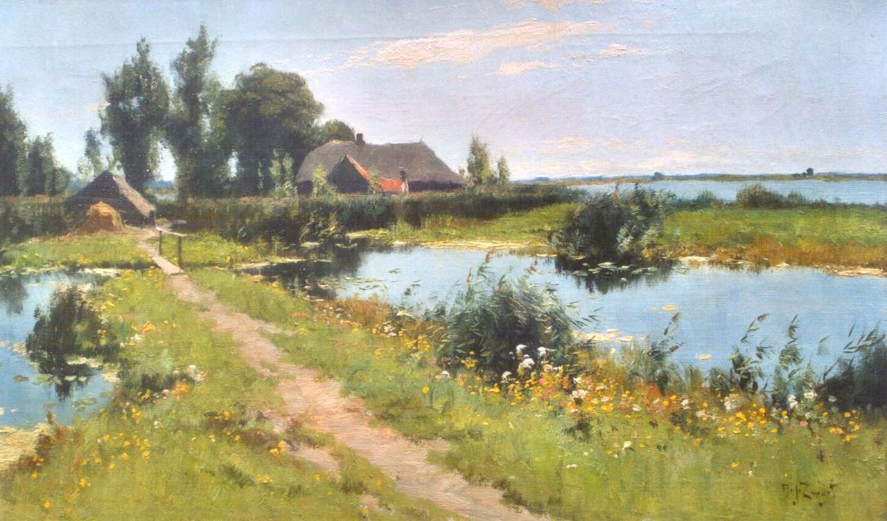 Zwart A.J. | Adrianus Johannes 'Arie' Zwart, Aan de plassen bij Noorden, olieverf op doek 45,5 x 80,2 cm, gesigneerd rechtsonder en verso Zwart A.J. | Adrianus Johannes 'Arie' Zwart, Aan de plassen bij Noorden, olieverf op doek 45,5 x 80,2 cm, gesigneerd rechtsonder en verso