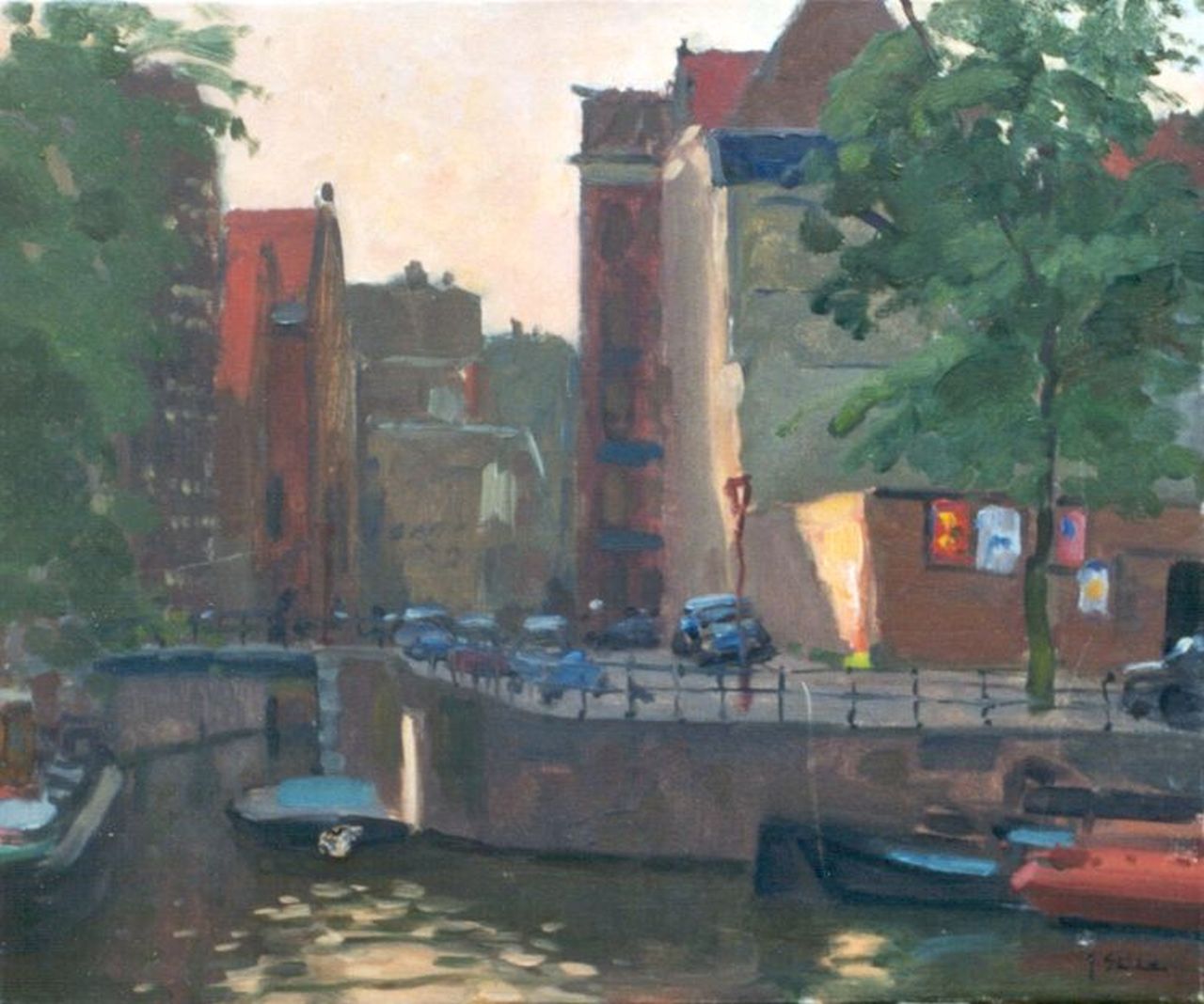 Stierhout J.A.U.  | Josephus Antonius Ubaldus 'Joop' Stierhout, Snoekjesgracht, Amsterdam, olieverf op doek 50,0 x 60,2 cm