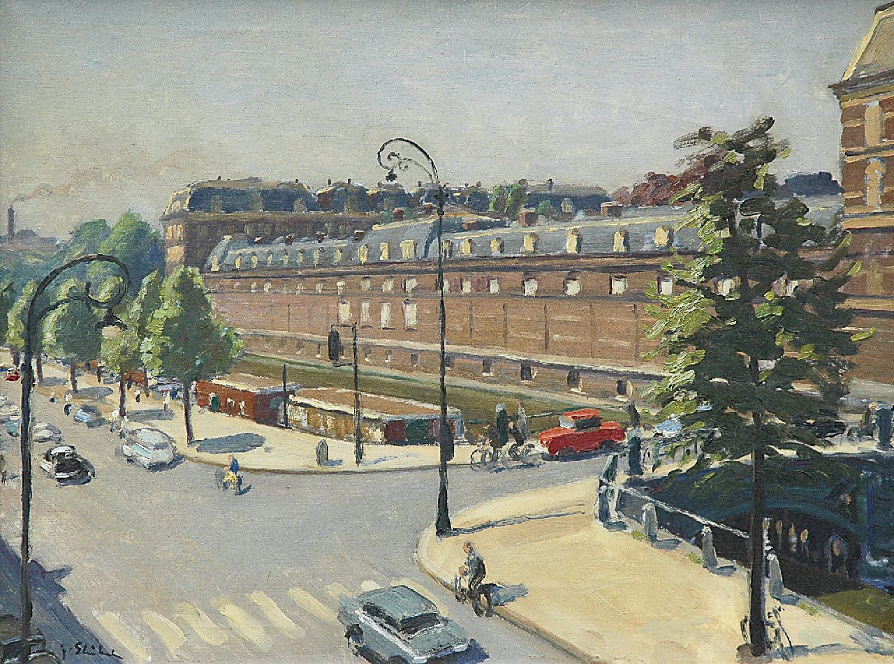 Stierhout J.A.U. | Josephus Antonius Ubaldus 'Joop' Stierhout | Schilderijen te koop aangeboden | De Galerij (achterzijde) aan de Stadhouderskade, Amsterdam, olieverf op doek 59,9 x 79,9 cm, gesigneerd linksonder Stierhout J.A.U. | Josephus Antonius Ubaldus 'Joop' Stierhout | Schilderijen te koop aangeboden | De Galerij (achterzijde) aan de Stadhouderskade, Amsterdam, olieverf op doek 59,9 x 79,9 cm, gesigneerd linksonder