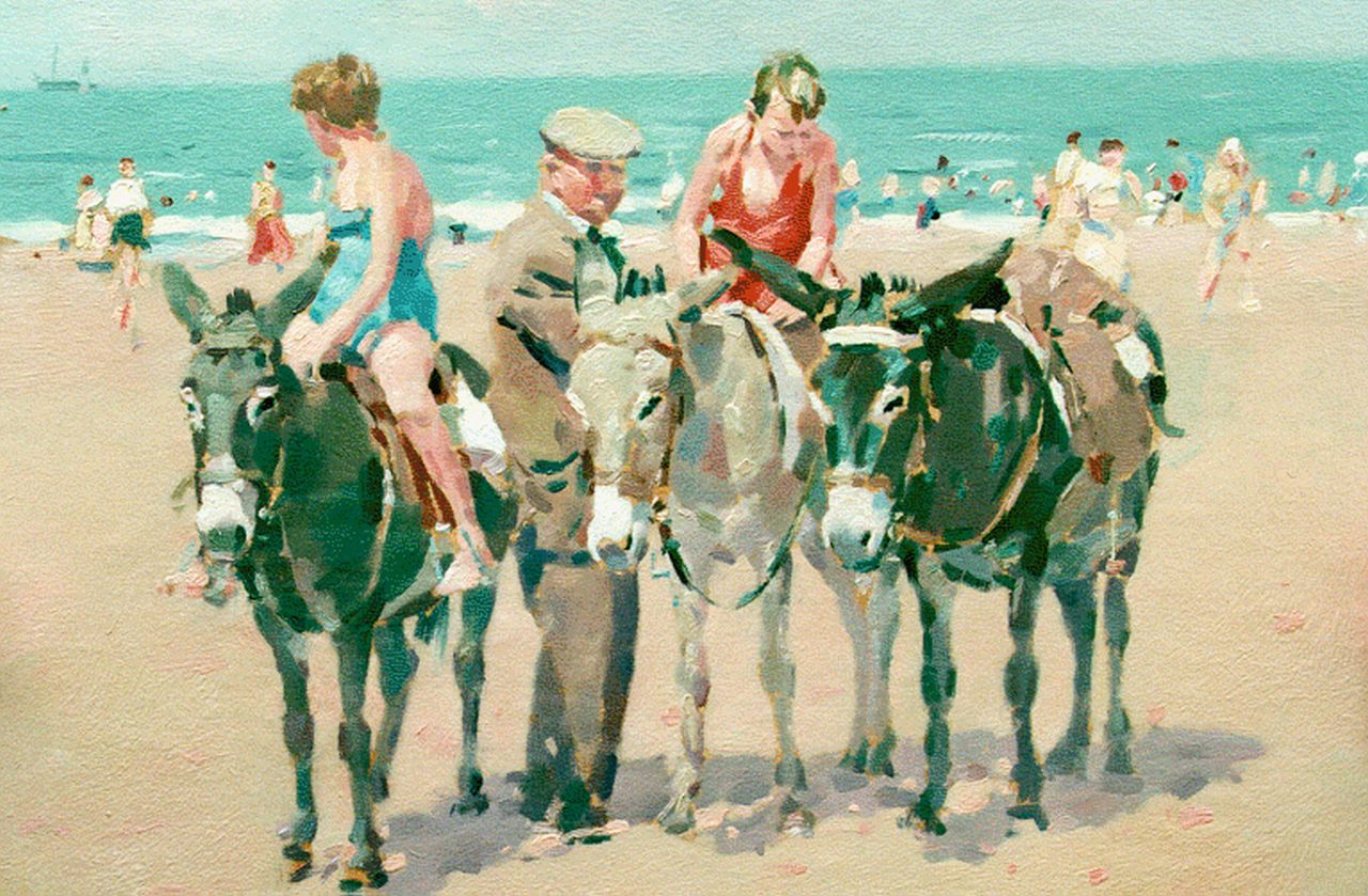 Verdonk F.W. | Frederik Willem 'Frits' Verdonk, Ezeltje rijden op het strand, 34,0 x 47,0 cm, gesigneerd rechtsonder Verdonk F.W. | Frederik Willem 'Frits' Verdonk, Ezeltje rijden op het strand, 34,0 x 47,0 cm, gesigneerd rechtsonder