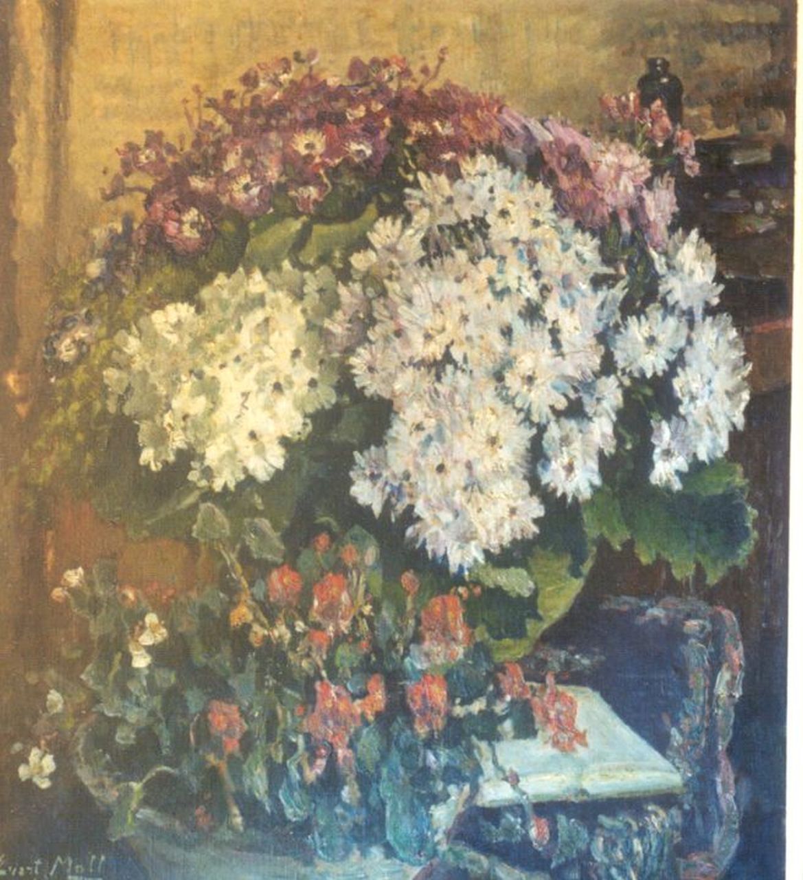 Moll E. | Evert Moll, Bloemen in een pot, olieverf op doek 90,0 x 49,5 cm Moll E. | Evert Moll, Bloemen in een pot, olieverf op doek 90,0 x 49,5 cm