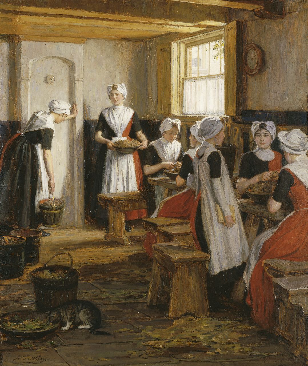 Waay N. van der | Nicolaas van der Waay, In den vroegen ochtend, olieverf op doek 80,5 x 68,0 cm, gesigneerd linksonder