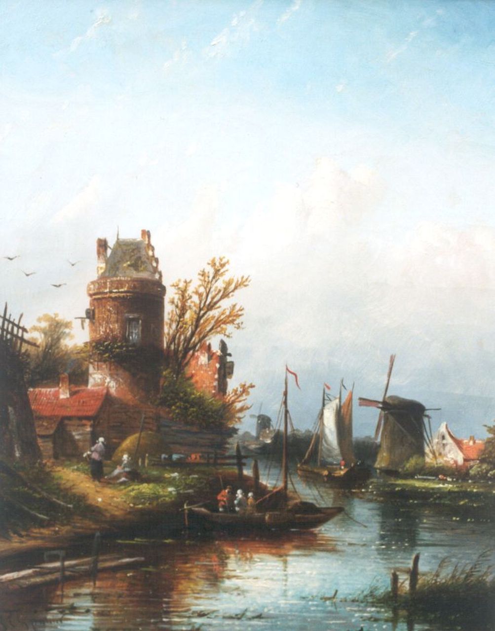 Spohler J.J.C. | Jacob Jan Coenraad Spohler, Riviergezicht bij Buiksloot, olieverf op doek 44,0 x 35,0 cm, gesigneerd linksonder Spohler J.J.C. | Jacob Jan Coenraad Spohler, Riviergezicht bij Buiksloot, olieverf op doek 44,0 x 35,0 cm, gesigneerd linksonder