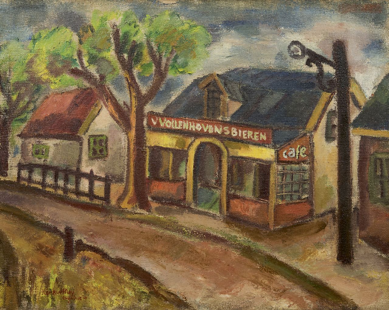 Meij J.H.M. van der | Jacobus Hendricus Mattheus 'Dom Jacques' van der Meij, Straatje in Aywaille, België, olieverf op doek 62,3 x 77,0 cm, gesigneerd linksonder en gedateerd '41 Meij J.H.M. van der | Jacobus Hendricus Mattheus 'Dom Jacques' van der Meij, Straatje in Aywaille, België, olieverf op doek 62,3 x 77,0 cm, gesigneerd linksonder en gedateerd '41