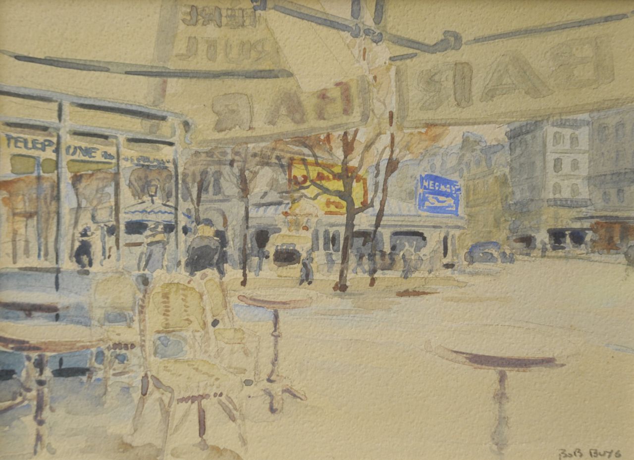 Buijs B. | Barthold 'Bob' Buijs, Caféterras, Parijs, aquarel op papier 18,3 x 24,0 cm, gesigneerd rechtsonder Buijs B. | Barthold 'Bob' Buijs, Caféterras, Parijs, aquarel op papier 18,3 x 24,0 cm, gesigneerd rechtsonder