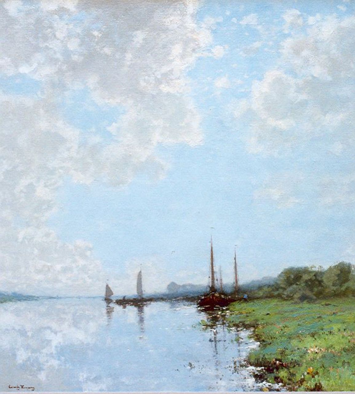 Kuijpers C. | Cornelis Kuijpers, Verstilde zomerdag langs de rivier, olieverf op doek 91,5 x 83,5 cm, gesigneerd linksonder Kuijpers C. | Cornelis Kuijpers, Verstilde zomerdag langs de rivier, olieverf op doek 91,5 x 83,5 cm, gesigneerd linksonder