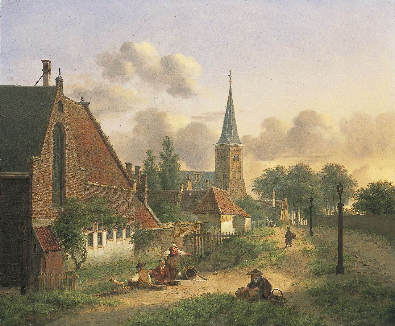 Verheijen J.H. | Jan Hendrik Verheijen, Gezicht op Utrecht met het Bartholomeusgasthuis en de Geertekerk, olieverf op paneel 34,5 x 41,3 cm, gesigneerd links van het midden Verheijen J.H. | Jan Hendrik Verheijen, Gezicht op Utrecht met het Bartholomeusgasthuis en de Geertekerk, olieverf op paneel 34,5 x 41,3 cm, gesigneerd links van het midden