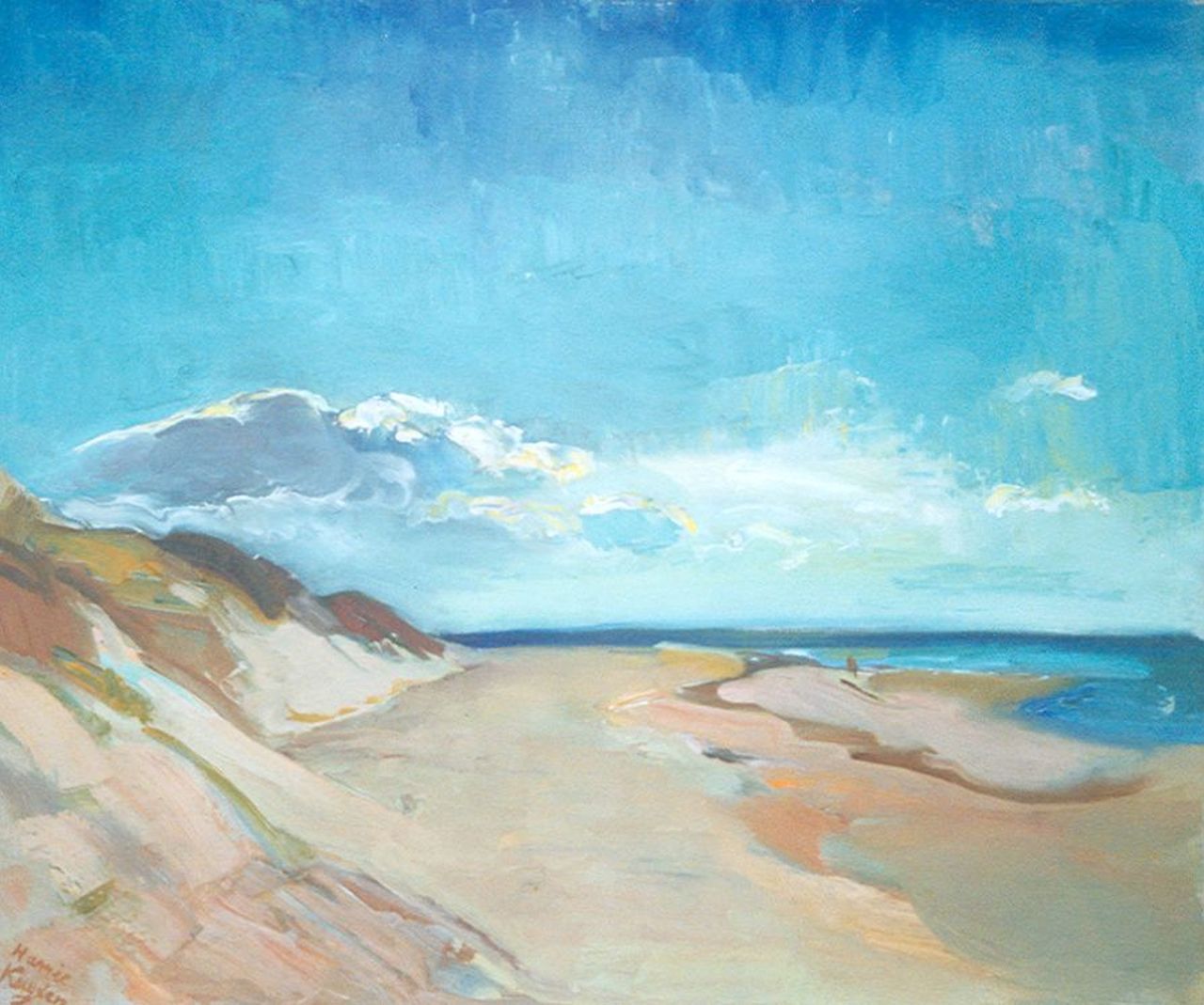 Kuijten H.J. | Henricus Johannes 'Harrie' Kuijten, Strand, olieverf op doek 54,3 x 65,3 cm, gesigneerd linksonder en te dateren 1930-1937 Kuijten H.J. | Henricus Johannes 'Harrie' Kuijten, Strand, olieverf op doek 54,3 x 65,3 cm, gesigneerd linksonder en te dateren 1930-1937